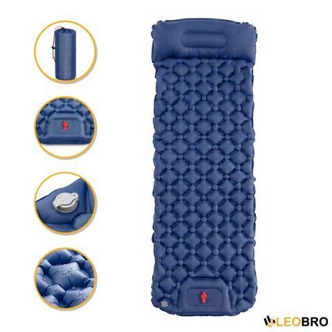Надувний туристичний килимок LEOBRO Air Mat 190&times;60 см Blue (LB-1096) LB-1096 фото